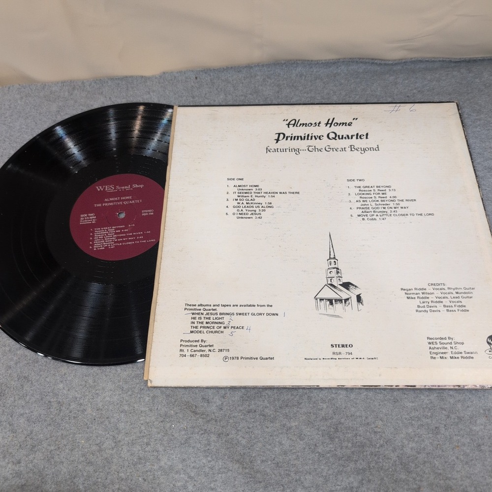 Primitive Quartet Almost Home Featuring The Great Beyond Vinyl LP 1978 RSR-794 - Picture 5 of 5